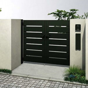 YKK AP ルシアス 門扉 YS4型 横スリット 両開き アルミ色 ドア【税込】