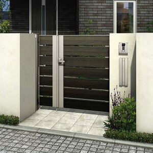 YKK AP ルシアス 門扉 YS4型 横スリット 両開き 複合色 ドア【税込】