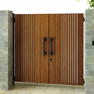 YKKAP YKK エクスティアラ 門扉 TB1型 たて格子 両開き 木調色 ドア【税込】