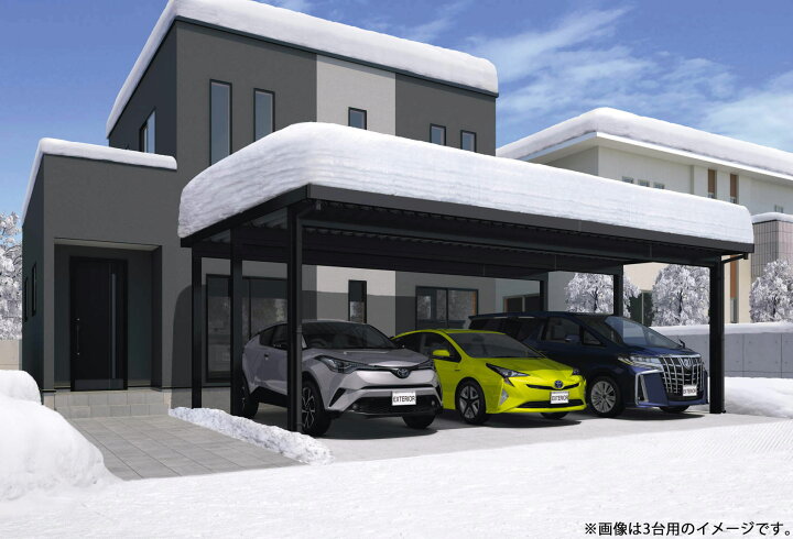 楽天市場】カーポート 2台用 工事付 G1-R 三協アルミ 耐積雪100cm仕様 