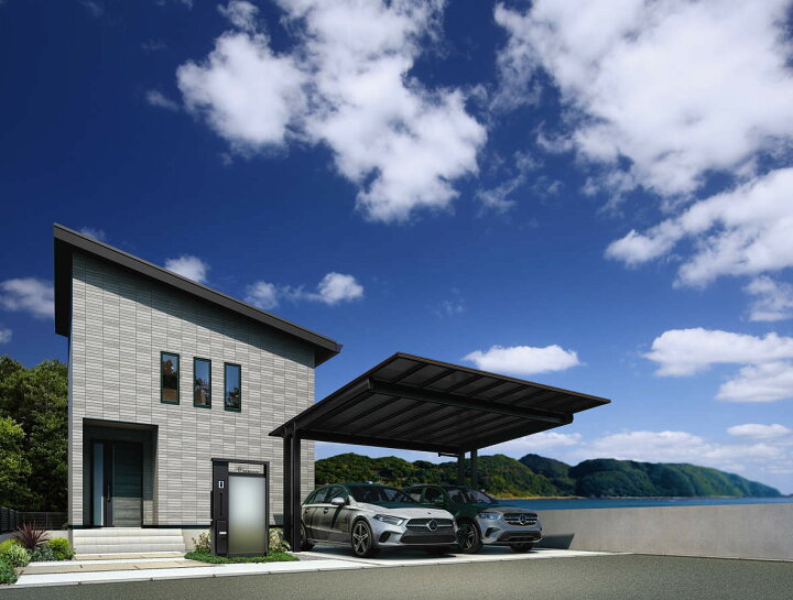 楽天市場】【楽天リフォーム認定商品】カーポート 2台用 工事付 エフ 