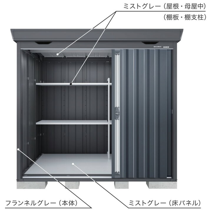 楽天市場】イナバ物置 フォルタウィズ フランネルグレー 一般型 