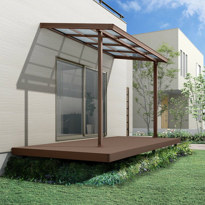 楽天市場】人工木 ウッドデッキ + テラス屋根 セット商品 LIXIL 樹ら楽 