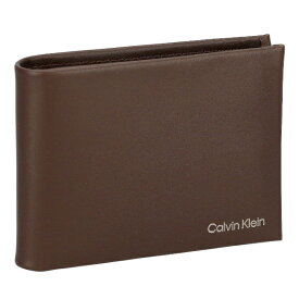 カルバンクライン Calvin Klein 折財布 二つ折り財布 メンズ レザー K50K510599 BAR ブラウン プレゼント
