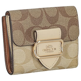 コーチ COACH 折財布 二つ折り財布 ミニ財布 シグネチャー Small Morgan スモール モーガン レディース CH387 IMU4V ライトカーキ ブラウン