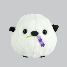 ふくふくことり シマちゃんラベンダー（シマエナガ）ぬいぐるみ ◆◆ ことり 小鳥 雑貨 グッズ ヌイグルミ 縫いぐるみ インテリア もちもち ふわふわ エナガ ラベンダー 野鳥 北海道 雪の妖精 ホワイト 白 ブラウン 茶色【アミューズ】