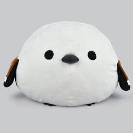 ふくふくシマエナガ　もちっこふわまるBIGシマちゃん　ぬいぐるみ ◆◆ ことり 小鳥 雑貨 グッズ ヌイグルミ 縫いぐるみ インテリア もちもち ふわふわ エナガ 野鳥 北海道 雪の妖精 ホワイト 白 ブラウン 茶色【アミューズ】