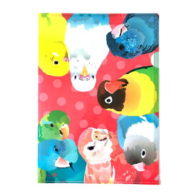 A4クリアファイル ことりたち ◆ゆうパケット対応◆ インコ 文鳥 ことり 小鳥 雑貨 グッズ A4サイズ タテ イラスト かわいい おしゃれ 水玉 ドット ミニファイル クリアホルダー 書類入れ ステーショナリー 文具 文房具 クリエイティブモーション【とりアート】