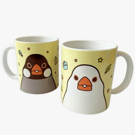 マグカップ　SMILEBIRD　★文鳥　◆◆　ことり 小鳥 雑貨 食器 陶器 カトラリー キッチン キッチン用品 コップ マグ グラス ドリンク 飲み物 ギフト デイリー 白文鳥 桜文鳥 並文鳥【BIRDSTORY】