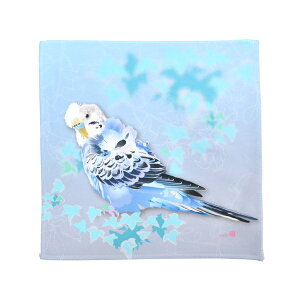 ハンドタオル 羽衣セキセイインコ ◆ゆうパケット対応◆ セキセイインコ ことり 小鳥 雑貨 グッズ 25×25cm 角型 マイクロファイバー 吸水速乾 イラスト かわいい おしゃれ キュート 鳥柄 リア