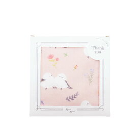 デジプリハンカチ　★ハナトシマエナガ　◆ゆうパケット対応◆　ハンカチ ハンドタオル 持ち運び ピンク プレゼント ギフト 小鳥雑貨 小鳥 プチギフト 贈り物 記念品 花柄 箱入り かわいい レディース シマエナガ しまえなが 雪の妖精 野鳥【フレンズヒル】