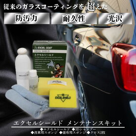 【 エクセルシールド メンテナンスキット /エクセルシールド 60ml シャンプー スポンジ クロス付】ガラスコーティング ガラス コーティング プロ仕様 洗車 ガラスコーティング剤 メンテナンス剤 車専用 自動車 車 洗車グッズ 洗車用品 撥水