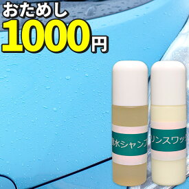 車 洗車セット 洗車グッズ カーシャンプー カーワックス 60ml 各1本 撥水シャンプー リンスワックス スポンジ＆クロス コーティング剤 洗剤 カー用品 カーケア 車 車用品 カーコーティング剤 コーティング 撥水コーティング 撥水