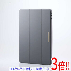 �y1����5.0�̂����A18���̓|�C���g3�{�I�zELECOM 11�C���`iPad Air(M3/M2) �t���b�v�P�[�X ���^�y�� TB-A25MWVJM3GY �`���R�[���O���[