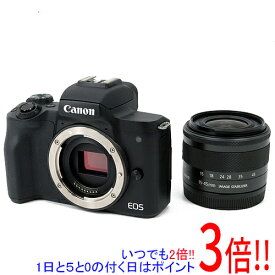 【いつでも2倍！1日と5．0のつく日は3倍！18日も3倍！】【中古】Canon製 ミラーレス一眼カメラ EOS Kiss M EF-M15-45 IS STM レンズキット ブラック