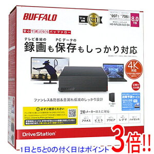 �y�����ۏؑΉ�!!�z�y�V�i�󂠂�(�������E��Ԃ�)�z BUFFALO �O�t���n�[�h�f�B�X�N HD-NRLD8.0U3-BA 8TB �u���b�N