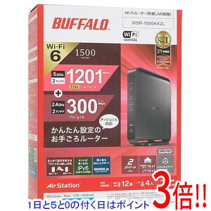 yۏؑΉ!!zBUFFALO LAN[^ AirStation WSR-1500AX2L ubN