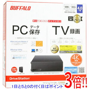 �y�����ۏؑΉ�!!�z�y1����5.0�̂����A18���̓|�C���g3�{�I�zBUFFALO �O�tHDD �e���r�E���R�[�_�[�^��p HD-CD4U3-BA 4TB �u���b�N