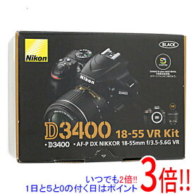 【いつでも2倍！1日と5．0のつく日は3倍！18日も3倍！】【中古】Nikon デジタル一眼レフカメラ D3400 AF-P 18-55 VR レンズキット ブラック 未使用