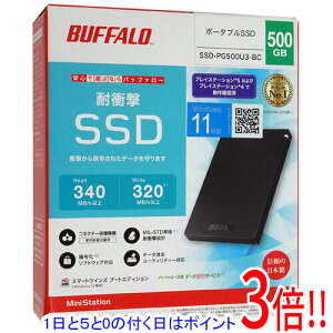�y�����ۏؑΉ�!!�z�y1����5.0�̂����A18���̓|�C���g3�{�I�zBUFFALO �O�t��SSD SSD-PG500U3-BC 500GB �u���b�N