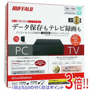 �y�����ۏؑΉ�!!�z�y1����5.0�̂����A18���̓|�C���g3�{�I�zBUFFALO���O�tHD HD-EDS6U3-BE 6TB �u���b�N