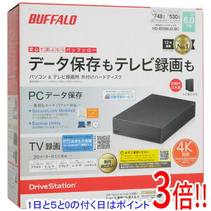 �y�����ۏؑΉ�!!�z�y1����5.0�̂����A18���̓|�C���g3�{�I�zBUFFALO���O�tHD HD-EDS6U3-BC 6TB �u���b�N