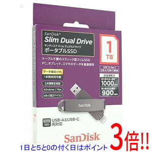 �y1����5.0�̂����A18���̓|�C���g3�{�I�zSANDISK �|�[�^�u��SSD �X���� �f���A�� �h���C�u SDDDE1-1T00-J46 1TB