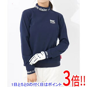 【1日と5.0のつく日、18日はポイント3倍!】marie claire(マリ・クレール) S サイズ ゴルフシャツ レディース モックネック長袖シャツ 732503 NV ネイビー
