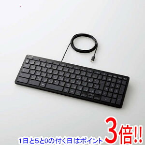 【1日と5.0のつく日、18日はポイント3倍!】ELECOM WWCB認証 抗菌 有線キーボード TK-CB01UPKBK ブラック