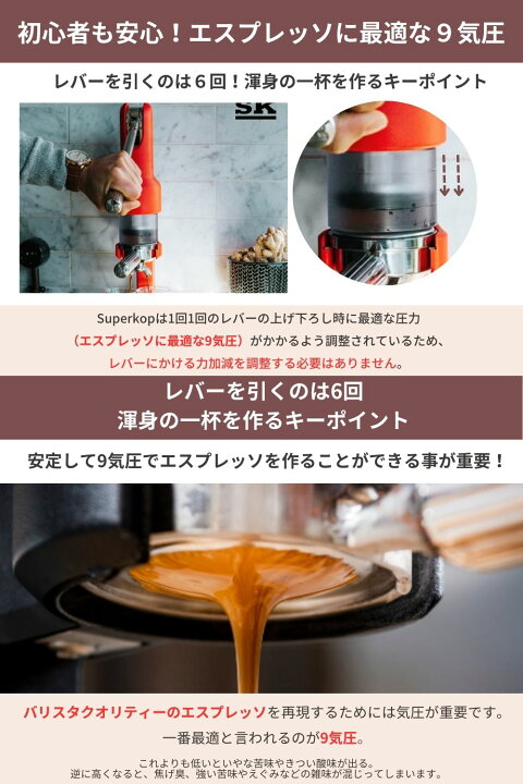 楽天市場】Espresso Tokyo 【SUPERKOP】 エスプレッソマシン 手動 