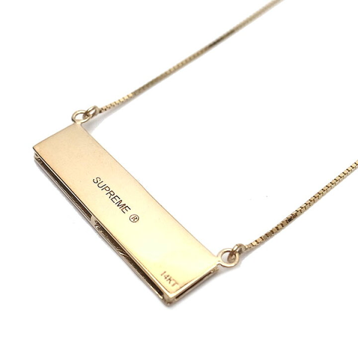 楽天市場】新品 シュプリーム Supreme ネックレス プレート ロゴ 14K  