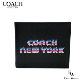 コーチ 財布 COACH アウトレット メンズ 二つ折り財布 ダブルビルフォールド C3412 QBBK ニューヨーク ブラック あす楽 エクセル ギフト プレゼントにも ブランド かっこいいウォレット 特別価格