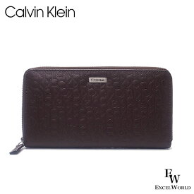 カルバンクライン 財布 Calvin Klein 長財布 74287 レザー ボックス付き ブラウン エクセルワールド ギフト プレゼントにも メンズ ブランド おしゃれ かっこいい財布