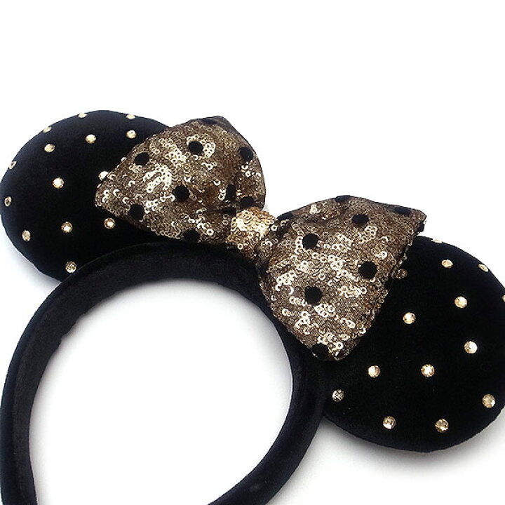 楽天市場】ミニー カチューシャ ブラック×ゴールド ディズニーリゾート  