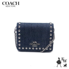 コーチ 財布 COACH アウトレット チェーンストラップ付き 人気の小さめ斜めがけミニ財布 CN356 SVDE デニム あす楽 エクセルワールド ギフト プレゼントにも レディース ブランド ウォレット