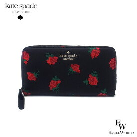 ケイトスペード 財布 KATESPADE アウトレット 長財布 ラウンドジップ KE616 001 ローズプリントナイロン ブラックマルチ あす楽 エクセルワールド レディース ブランド プレゼントにも