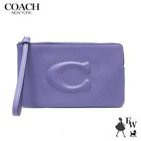 コーチ ポーチ アウトレット リストレット小物入れ CR392 SVIZ COACH レザー パープル あす楽 エクセルワールド 誕生日 ギフト プレゼントにも レディース ブランド