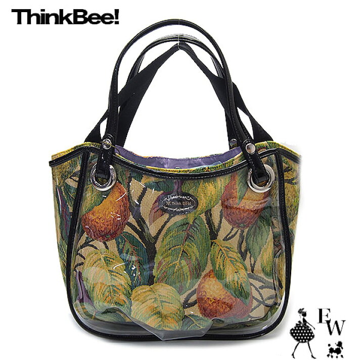 Think Bee - シンクビー フルーツ柄 ゴブラン織り トートバッグ ハンドバッグ 鞄 ブランド 黒 レディース ブラック thinkbeeの通販 by ブランドリユースショップ KBNET シンクビーなら