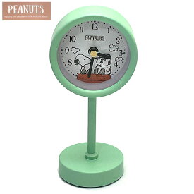 スヌーピー PEANUTS 時計 レディース 時計 スタンド クロック PNT057-3 グリーン 子供から大人まで対応 エクセルワールド プレゼントにも かわいい時計