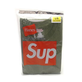 新品 シュプリーム Supreme Tシャツ 半袖 2枚パック ヘインズ 直営店買付 本物 2022SS SS22A24 アメリカLサイズ オリーブ あす楽 エクセルワールド ブランド プレゼントにも