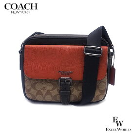 コーチ メンズ 父の日ギフトにも バッグ COACH アウトレット ショルダーバッグ C8143 QBTUI カラーブロック カーキxテラコッタマルチ あす楽 エクセルワールド ギフト プレゼントにも ショルダーバック バッグ バック ブランド