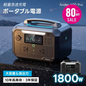 【80%OFFクーポン利用で15960円】ポータブル電源 大容量 ANDES 600 ポータブル電源 出力600W 容量584WH 蓄電池 発電機 ポータブルバッテリー 急速充電 車中泊 停電 防災対策 ex-x01021