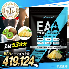 ＼最大20%OFFクーポン有／ EAA (パイン味 キウイ味) 532g 【レビュー特典 HMB】 約53回分 パウダー サプリ 必須アミノ酸 アミノ酸 HMB クレアチン グルタミン BCAA ロイシン バリン イソロイシン β-アラニン クエン酸 配合 トレーニング ダイエット 日本製