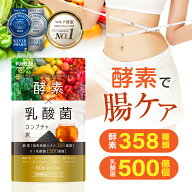 乳酸菌 酵素 サプリ 【1位獲得★栄養機能食品】 サプリメント 炭 チャコール コンブチャ こんぶちゃ ファ…