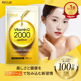 リポソーム ビタミンC サプリ 2000mg 配合 持続型 飲むビタミンC ビタミンC 誘導体 サプリ サプリメント リポC 吸収 リポ酸 美容 美容サプリ 美容 健康 粉末 パウダー 吸収 国内製造 日本 国産 PURELAB