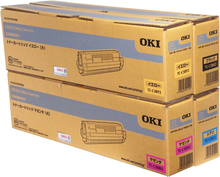 楽天市場】新品 OKI TC-C3B2 / 4色 セット オキ 大容量 TC-C3BK2 TC 