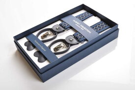 ALBERT THURSTON サスペンダー チロリアン風 ネイビー エラスティック 35mm