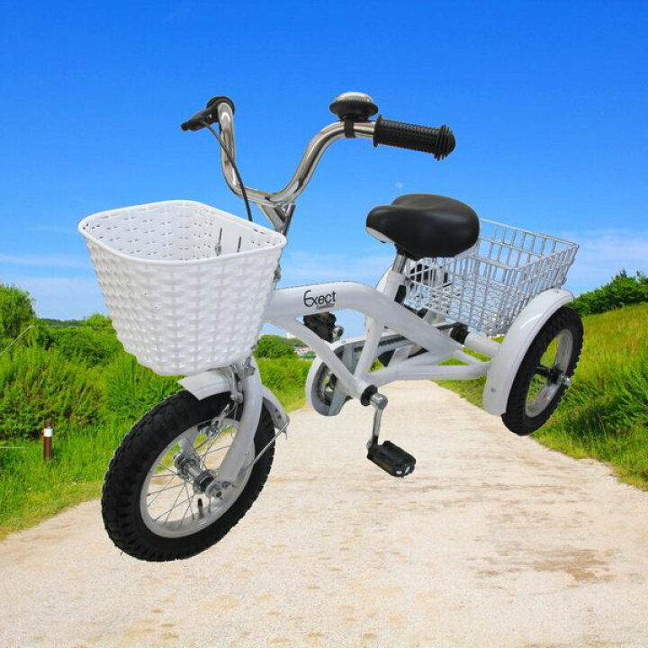 楽天市場】【アウトレット】子供用三輪自転車 12インチ 白 組み立て式 