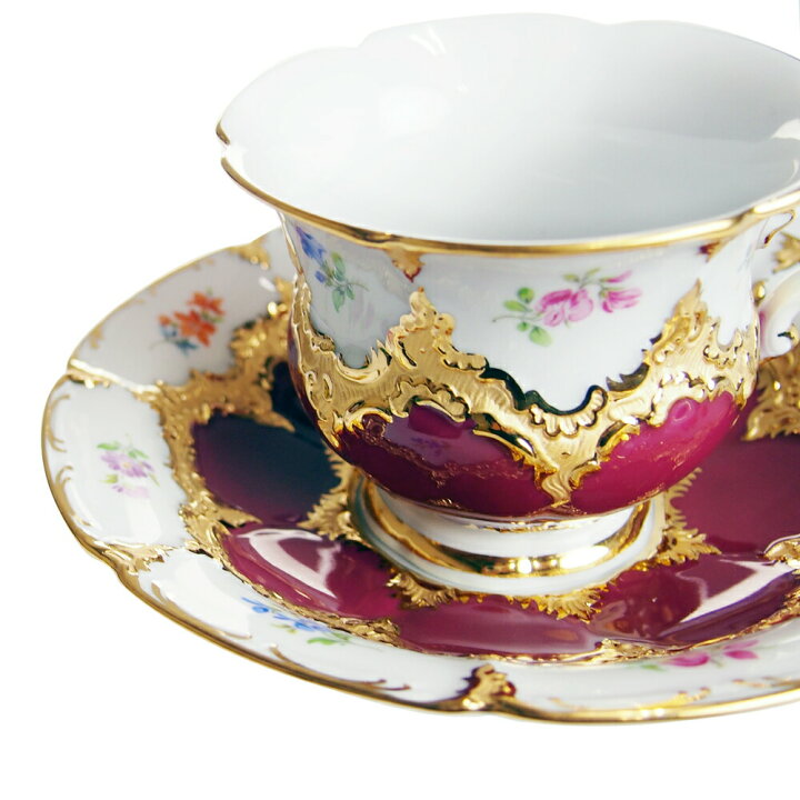 楽天市場】マイセン (Meissen) 金彩小花 パープルゴールド コーヒー 