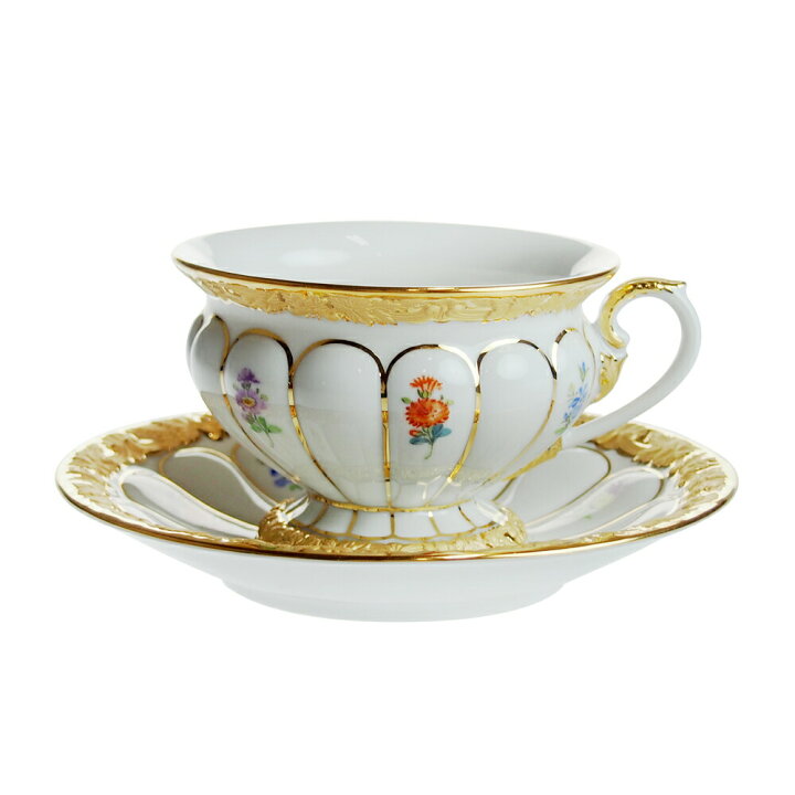 楽天市場】マイセン (Meissen) 金彩小花 ティーカップ&ソーサー 010179 